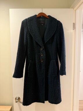 Banana Republic Green Tweed Pea Coat Size XS
